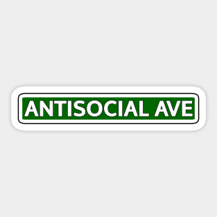 Antisocial Ave Street Sign Sticker